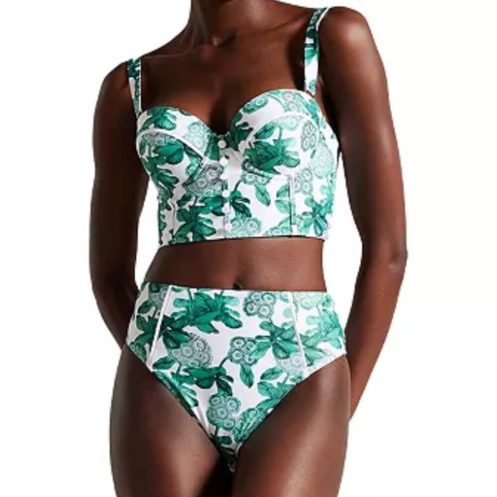 NWT Ted Baker Nayome Longline Bikini Top & Orellaa High Waisted Bottom - size 6